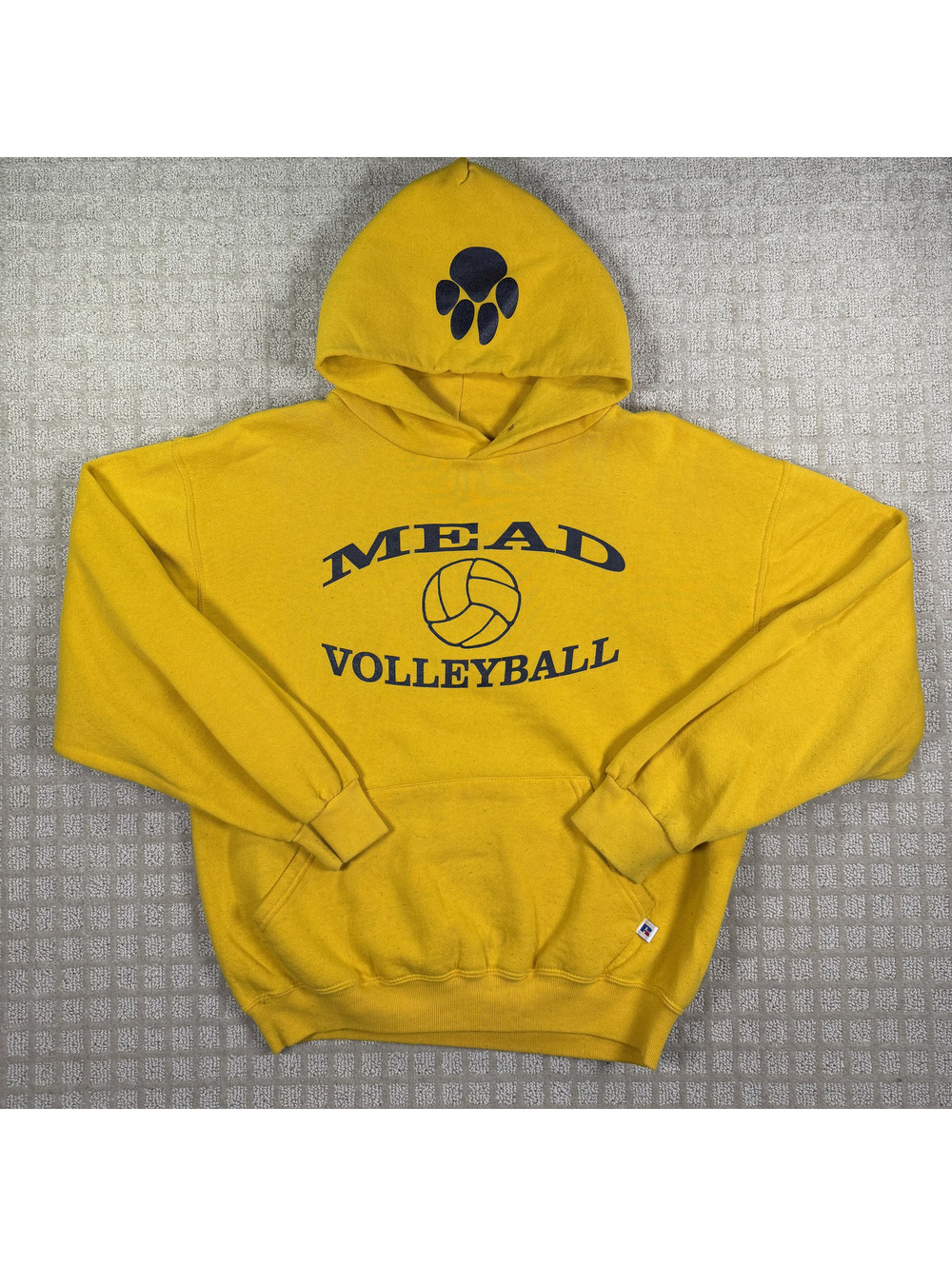 Russell Athletic Mead Volleyball yellow hoodie M